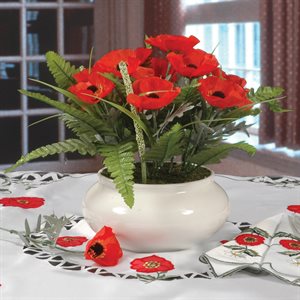 POPPY SILK ARRANGEMENT WITH VASE