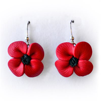 POPPY DROP EARRINGS, CLAY