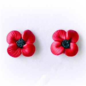 POPPY STUD EARRINGS, CLAY