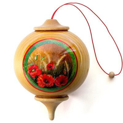 ORNAMENT POPPY FINE WOOD WITH MEMORY CAPSULE ORNAMENT POPPY FINE WOOD WITH MEMORY CAPSULE