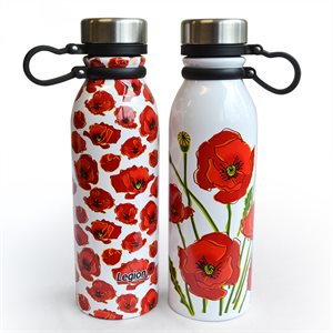 WATER BOTTLE POPPY MOTIF SET OF 2