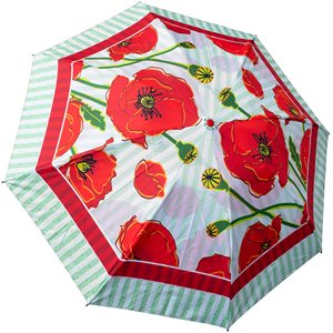 PARAPLUIE RAYÉ COQUELICOT - PLIABLE INVERSÉ