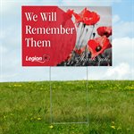 ENSEIGNE DE PELOUSE WE WILL REMEMBER THEM