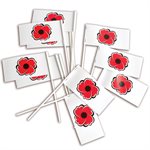 DRAPEAUX COQUELICOTS 6" X 3", LOT DE 12