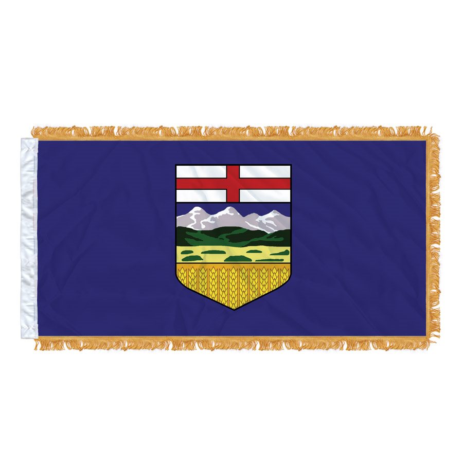 FLAG ALBERTA 54" X 27" SLEEVED & FRINGED