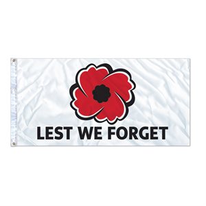 DRAPEAU DU COQUELICOT « LEST WE FORGET » 27" X 54" OEILLET (2)