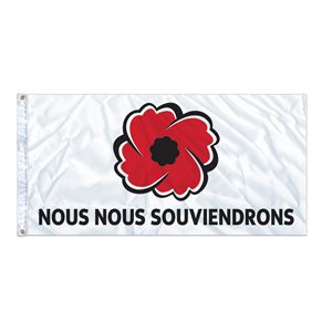 DRAPEAU DU COQUELICOT « NOUS NOUS SOUVIENDRONS » 27" X 54" OEILLET (2)